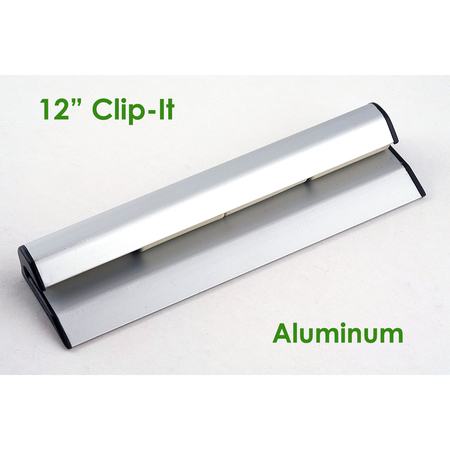 ELECTRIDUCT Clip-It Strip 12" Magnetic Note and Paper Holder- Aluminum HM-CSA-12